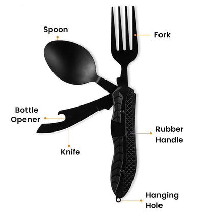 🎉🎉Surprise 50% off！🏕️Must-have for outdoor trips 🍴🥄4-In-1 Outdoor Folding Multifunctional Tableware