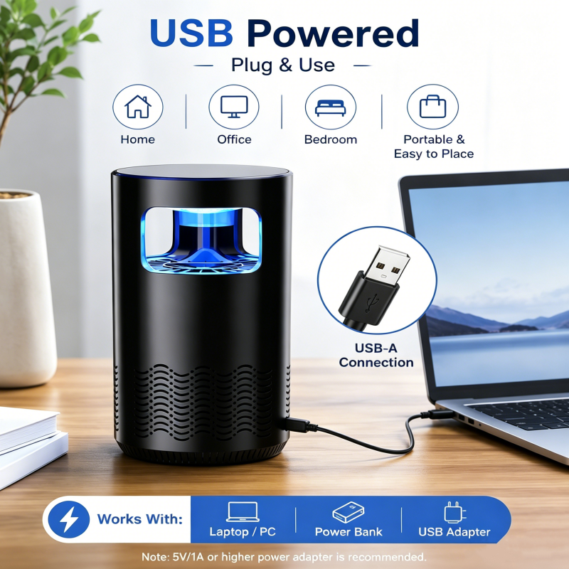 🏆Flash Sale⚡50K+ SOLD🔥USB-Powered Mosquito Killer Lamp