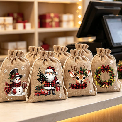 📢📢50% OFF !! ⏰Christmas Drawstring Gift Bags