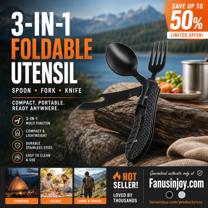 🎉🎉Surprise 50% off！🏕️Must-have for outdoor trips 🍴🥄4-In-1 Outdoor Folding Multifunctional Tableware