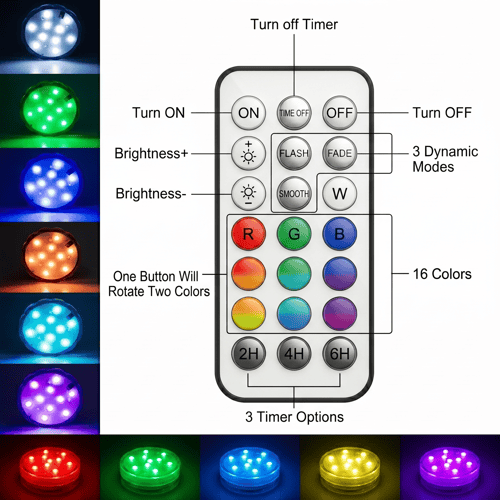 🔥60% OFF🔥🔦Remote Control Waterproof Magnet Suction LED Pool Lights