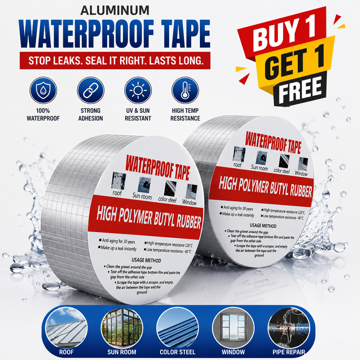 🔥 Last Day 49% OFF-Aluminum Waterproof Tapes